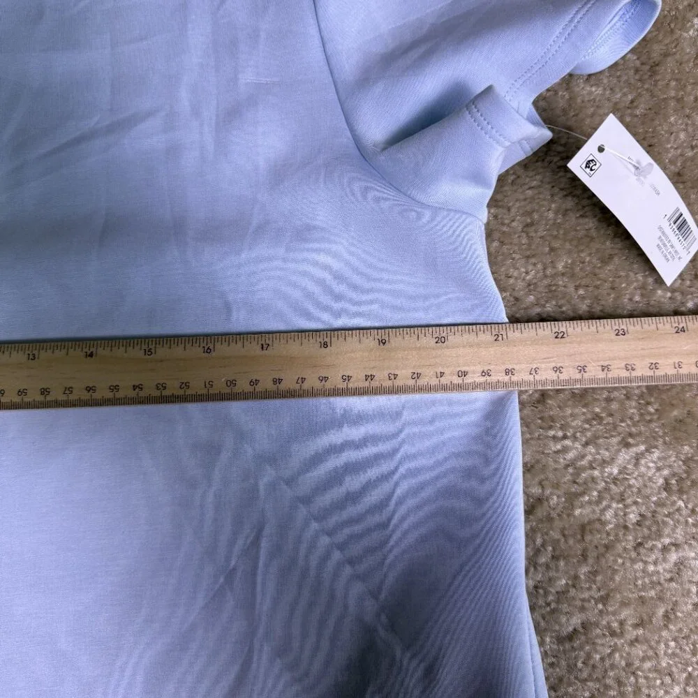 Members Mark Womens Sandwash Short Sleeve Mini Dress Light Blue Size L E992 - Picture 8 of 10